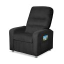 Ver imagem 3 de Poltrona do Papai Confortável Suede Preto Sistema Encosto Reclinável e Inclinável Mecanismo Manual