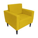 Ver imagem 2 de Poltrona Estofada Para Sala de Espera Leticia Slim Suede Amarelo - LM DECOR