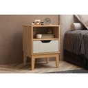 Ver imagem 1 de Mesa Cabeceira Infantil Mb 1095 C/ 1 Gaveta Mel/off White - Movelbento