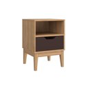 Ver imagem 2 de Mesa Cabeceira Infantil Mb 1095 C/ 1 Gaveta Mel/off White - Movelbento