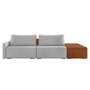 Ver imagem 6 de Sofá Ilha 2 Lugares Living 232cm Modulado para Sala Lary Veludo Cinza K01 - D'Rossi