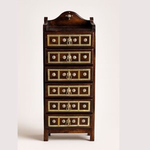 Cômoda/gaveteiro Indiano Entalhado Madeira 90 Cm