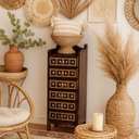 Ver imagem 2 de Cômoda/gaveteiro Indiano Entalhado Madeira 90 Cm