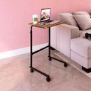 Ver imagem 1 de Mesa Notebook Home Office 55cm x 85cm com Rodinhas e Regulagem de Altura Cor:Preto com Noce Oro