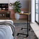 Ver imagem 1 de Mesa de Apoio Industrial com Rodízios - Preto/Carvalho