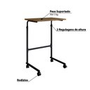 Ver imagem 3 de Mesa de Apoio Industrial com Rodízios - Preto/Carvalho