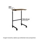 Ver imagem 5 de Mesa Notebook Home Office 55cm x 85cm com Rodinhas e Regulagem de Altura Cor:Preto com Noce Oro