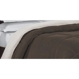Coberdrom Casal Queen 2,20x2,40 Sherpa com Manta Felpuda Marrom. - 2