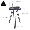 Ver imagem 2 de Mesa Lateral Tripé Linea em Aço Estilo Industrial Tampo Redondo com Espelho - Preto - Lh Móveis