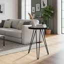 Ver imagem 7 de Mesa Lateral Redonda Tripé em Aço com Espelho Decorativa Preto para Sala e Quarto - Lh Móveis