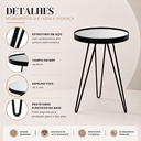 Ver imagem 4 de Mesa Lateral Redonda Tripé em Aço com Espelho Decorativa Preto para Sala e Quarto - Lh Móveis
