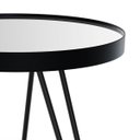 Ver imagem 5 de Mesa Lateral Tripé Linea em Aço Estilo Industrial Tampo Redondo com Espelho - Preto - Lh Móveis