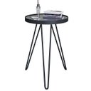 Ver imagem 6 de Mesa Lateral Tripé Linea em Aço Estilo Industrial Tampo Redondo com Espelho - Preto - Lh Móveis