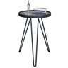 Mesa Lateral Tripé Linea em Aço Estilo Industrial Tampo Redondo com Espelho - Preto - Lh Móveis - 6