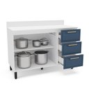 Ver imagem 5 de Balcão de Cozinha Amara 120 Cm 2 Portas 3 Gavetas Branco/azul - Politorno