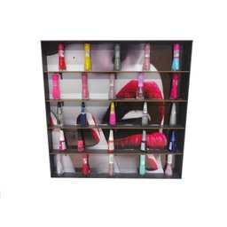 Estante Para Esmaltes Prateleira Com Fundo Decorado - 1