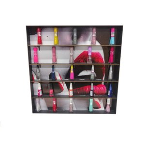 Estante Para Esmaltes Prateleira Com Fundo Decorado