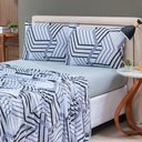 Ver imagem 2 de Jogo de Cama Lençol Sonho Bom Casal em Malha 4 Peças - Cinza - 100% Algodão