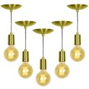 Ver imagem 1 de Kit 5 Pendente Tubo Cilindro Alumínio Dourado Fio 120cm