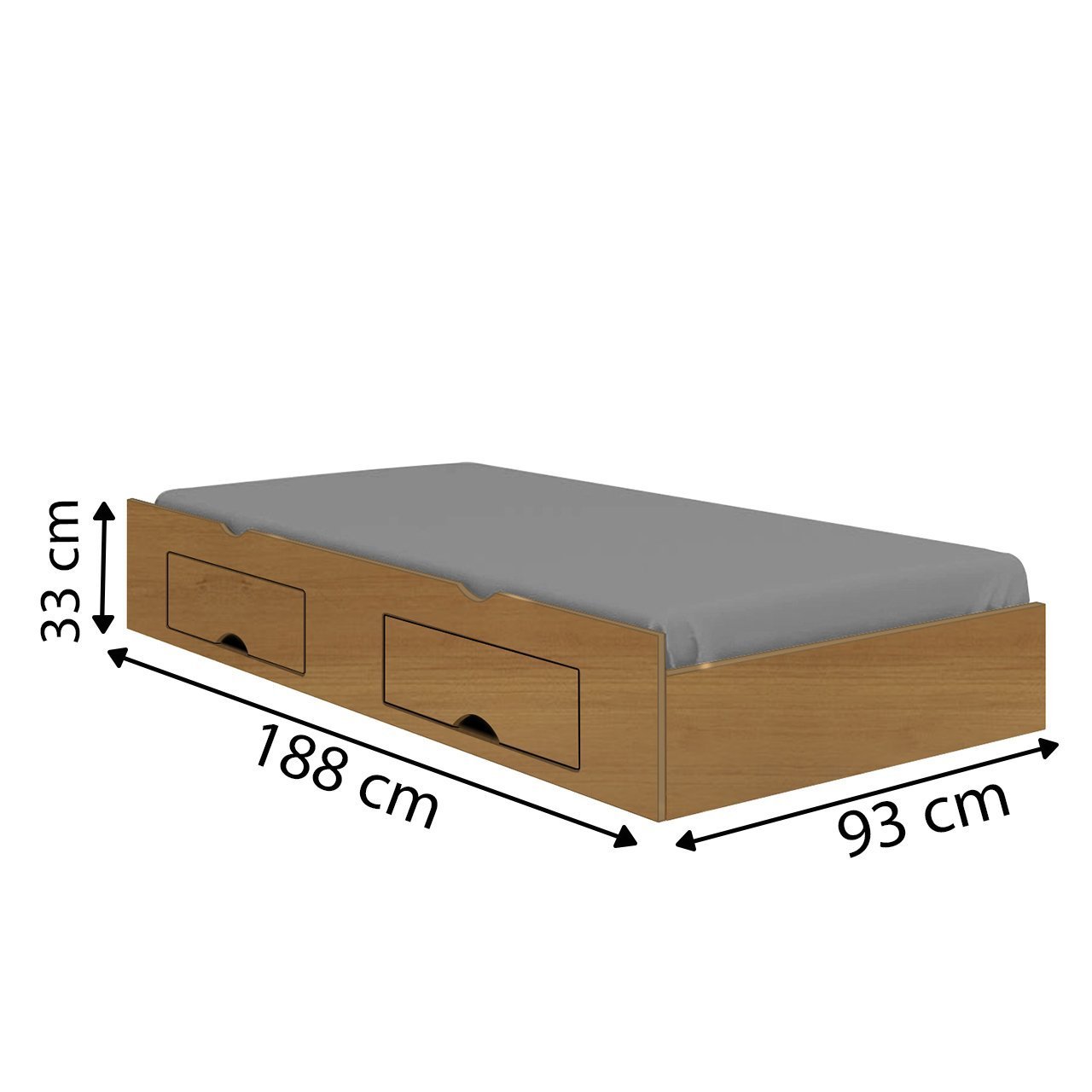 Cama Box Auxiliar com 02 Gavetas D'Doro Móveis - CINAMOMO D'DORO MÓVEIS - 2