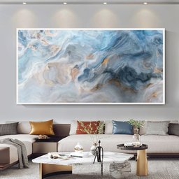 Quadro Decorativo Abstrato , Moldura Caixa 3cm,  ideal para  Sala, Quarto  e Hall (100x70 cm) - 2