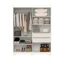 Ver imagem 3 de Guarda-roupa Casal Helena 2 Portas 2 Gavetas com Espelho 100% Mdf Branco - Acp Móveis