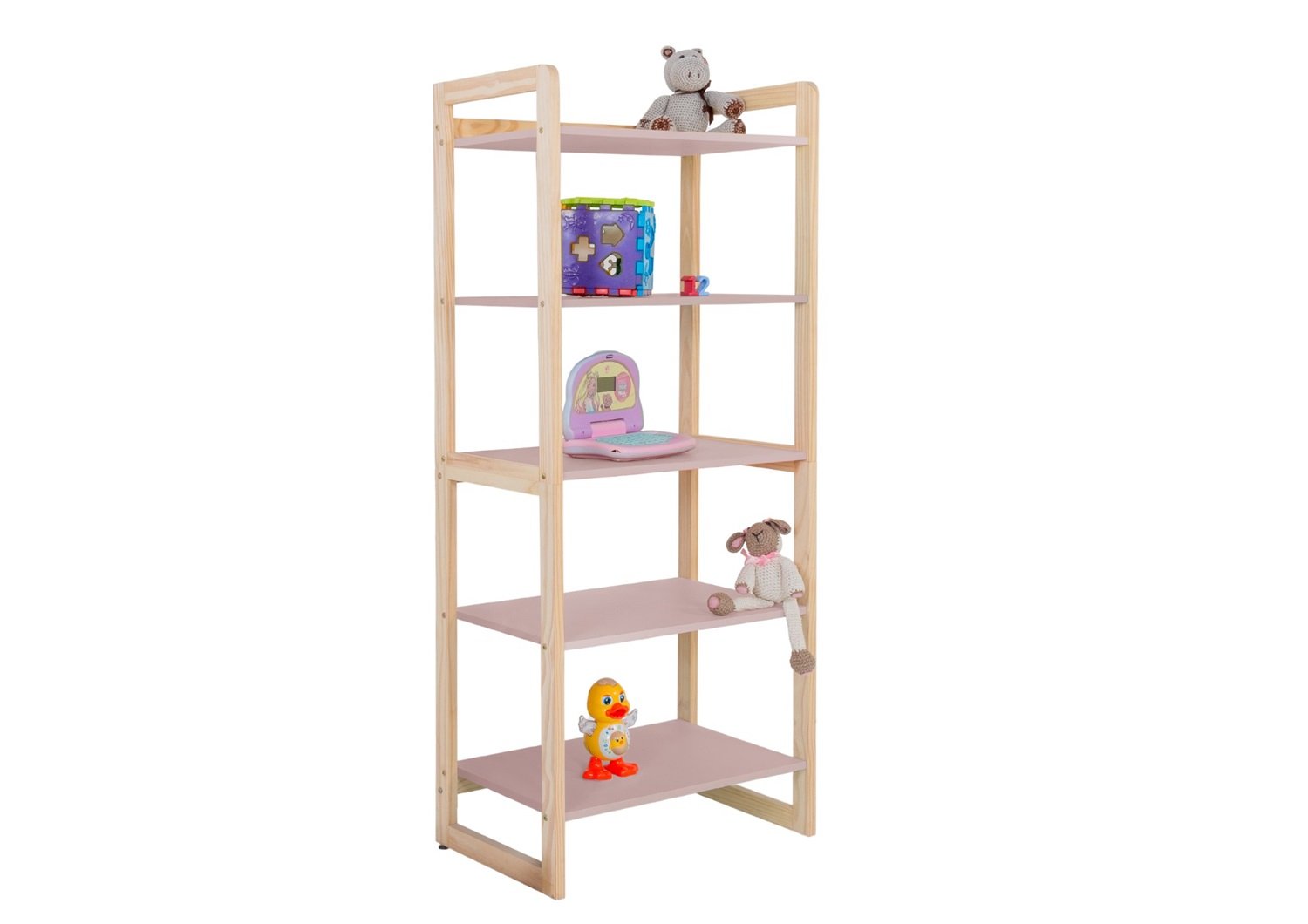 Estante Multiuso Prateleiras Organizador de Livros e Brinquedos Infantil Colore 150cm:rose - 1