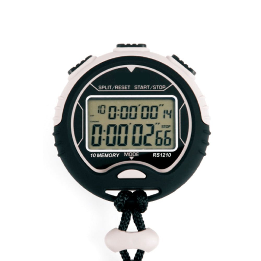 Cronômetro Digital 1/100 Segundos à Prova D'Água Com Funções Timer Memória Relógio Calendá - 5