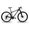 BICICLETA 29 PUMABIKE LINCE 21V INDEX, FREIO MEC, SUSP 80MM RAD7, PRETO COM BRANCO E AMARELO, 17 - 1