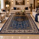 Ver imagem 2 de Tapete Persa Royal Azul 200x300cm Fio Acetinado - Decoração para Quarto e Sala