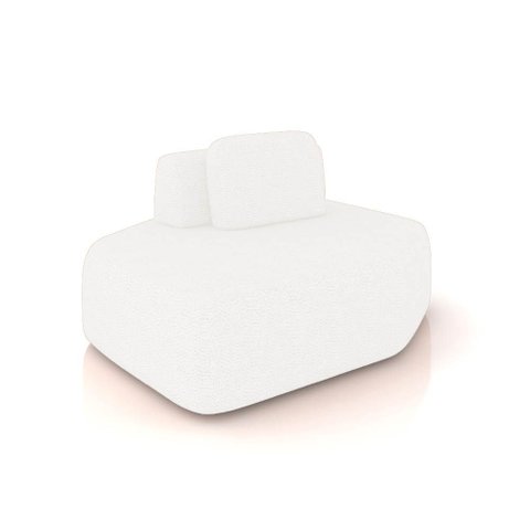 Sofá Módulo Chaise 165cm Orgânico Sala berlim bouclê Off White K01 - D’Rossi