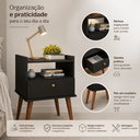 Ver imagem 3 de Mesa de Cabeceira 1 Gaveta Aroma Preto Fiorello