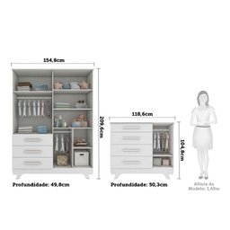 Quarto de Bebê Completo com Guarda Roupa, Cômoda e Berço 100% MDF Jolie Retrô Espresso Móveis - 5