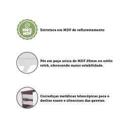 Quarto de Bebê Completo com Guarda Roupa, Cômoda e Berço 100% MDF Jolie Retrô Espresso Móveis - 16