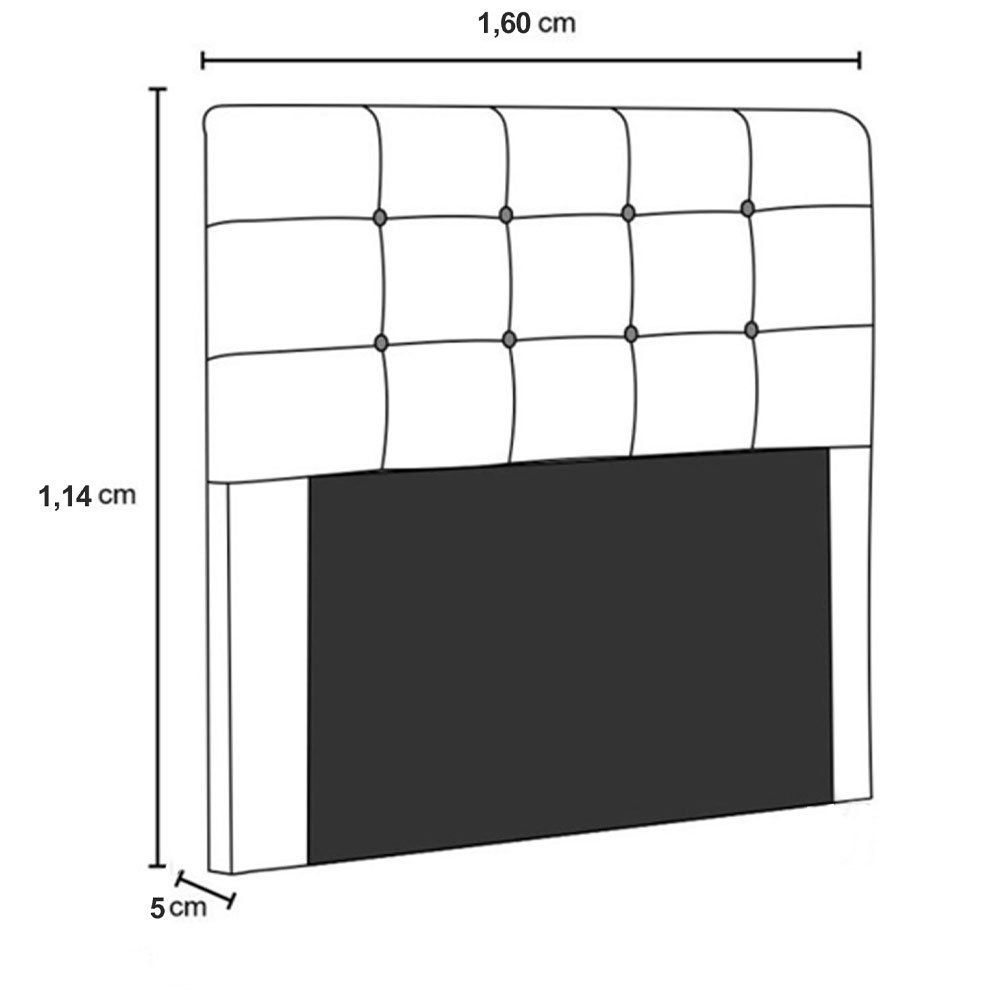 Cabeceira Queen 160cm lena Tecido Sintético Branco Ísis Estofados - 4