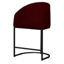 Ver imagem 1 de Poltrona Banqueta Decorativa Luxo Mia Suede Base Metal Preta - Estopar Poltrona Mia Suede Bordô