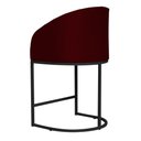 Ver imagem 3 de Poltrona Banqueta Decorativa Luxo Mia Suede Base Metal Preta - Estopar Poltrona Mia Suede Bordô
