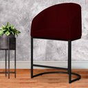 Ver imagem 2 de Poltrona Banqueta Decorativa Luxo Mia Suede Base Metal Preta - Estopar Poltrona Mia Suede Bordô