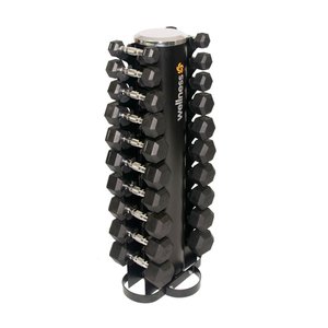 Kit 10 Halteres Emborrachados Hexagonal 1 a 10 Kg (total 110 Kg) - Wellness - Wk089 Wk089
