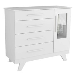 Quarto de Bebê Completo com Guarda Roupa com Janela Cômoda e Berço 100% MDF Jolie Retrô  - 13