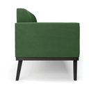 Ver mais imagens de Conjunto Poltrona e Namoradeira Decorativa Isabella Pés Fixo em Madeira Preto Suede Verde G19 - Gran