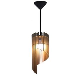 Lustre Luminária Pendente de Madeira Mdf Mod. Pena - 2