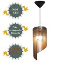 Ver imagem 4 de Lustre Luminária Pendente de Madeira Mdf Mod. Pena