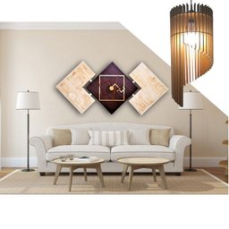 Lustre Luminária Pendente de Madeira Mdf Mod. Pena - 5