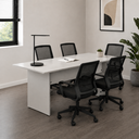 Ver imagem 3 de Mesa de Reunião Retangular Pé Painel 1800 mm - Linha Studio: Branco