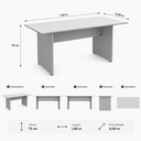 Ver imagem 5 de Mesa de Reunião Retangular Pé Painel 1800 mm - Linha Studio: Branco