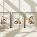 Ver imagem 2 de Kit 3 Quadros Decorativos Infantil - Meu Sitio NO2 - 30x40 - Moldura Madeira