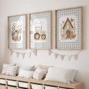 Ver imagem 1 de Kit 3 Quadros Decorativos Infantil - Meu Sitio NO2 - 30x40 - Moldura Madeira