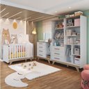 Ver imagem 3 de Quarto de Bebê Completo com Guarda Roupa, Cômoda e Berço 100% MDF Jolie Retrô Espresso Móveis