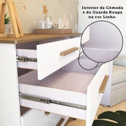 Quarto de Bebê Completo com Guarda Roupa, Cômoda e Berço 100% MDF Jolie Retrô Espresso Móveis - 14